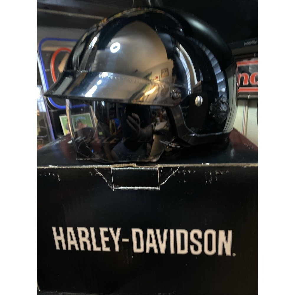 Harley-Davidson Lucid Ultra Light Sunshield Half Helmet Gloss Black 98390 XXL - Picture 3 of 13